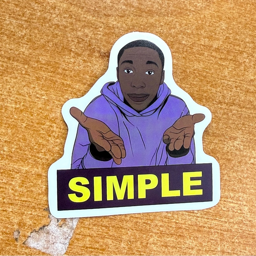 Purple‎ Hoodie Sticker with 'SIMPLE' Text